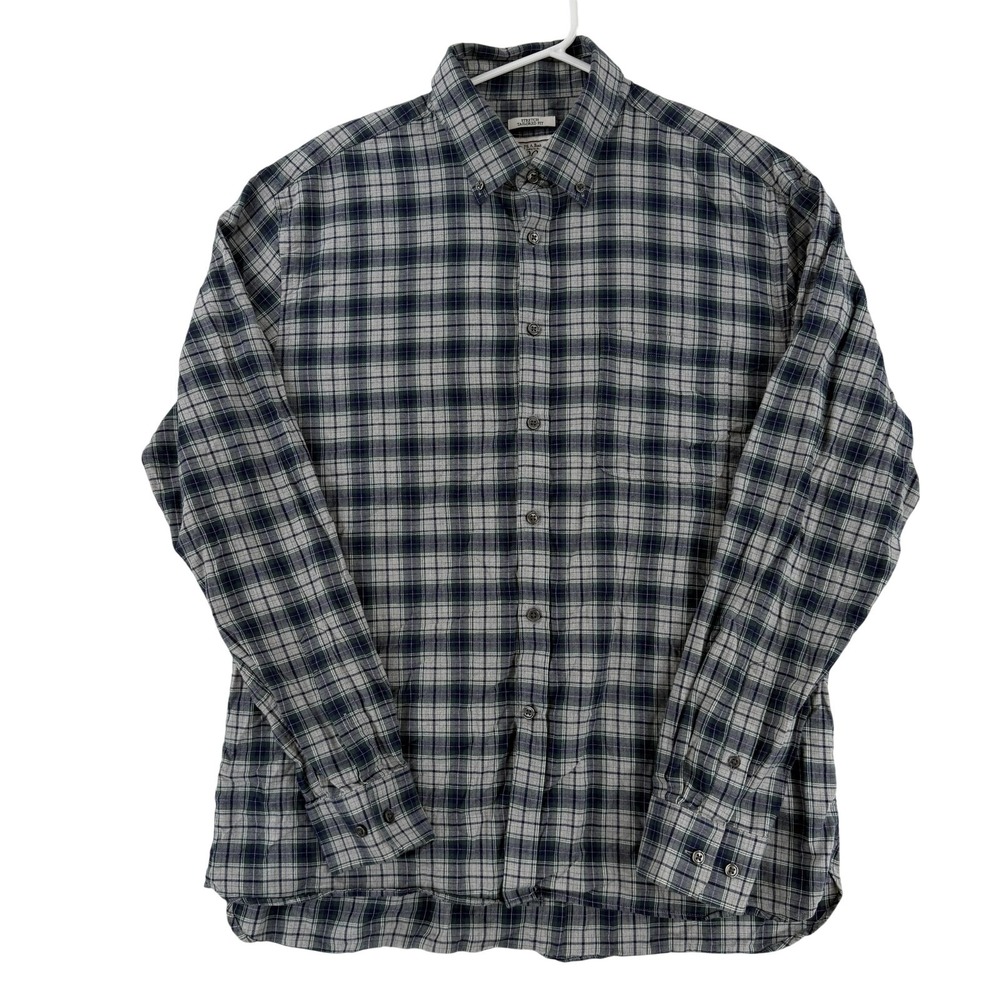 Jos. A. Bank 1905 Shirt Mens XL Blue Green Plaid Long Sleeve Button Down Stretch